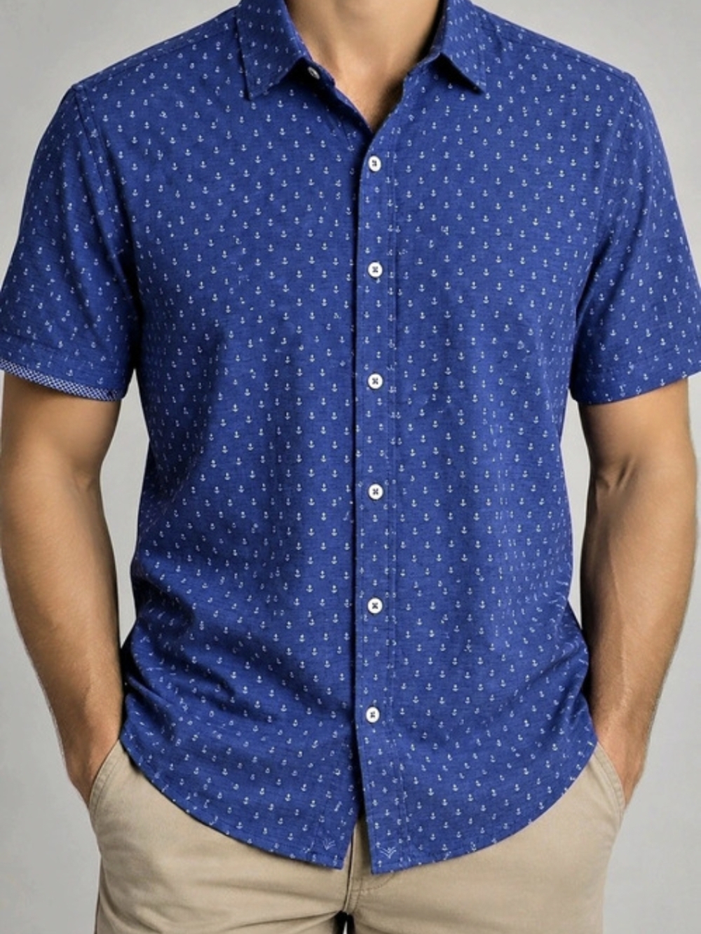 Buttercloth Anchor Print Short Sleeve Shirt Men's XL